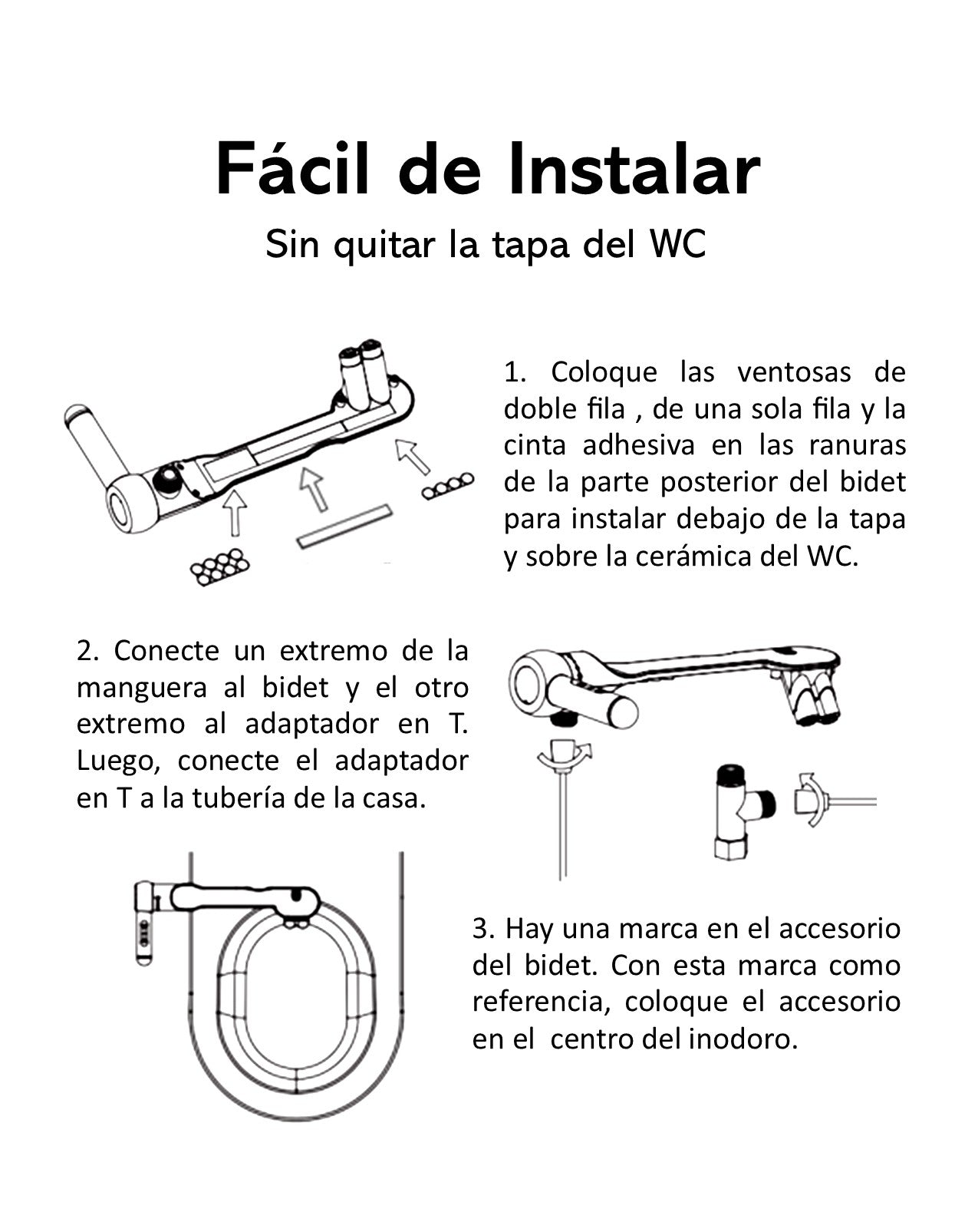 Set de 2 unidades Bidet WC para Inodoro Potoclean